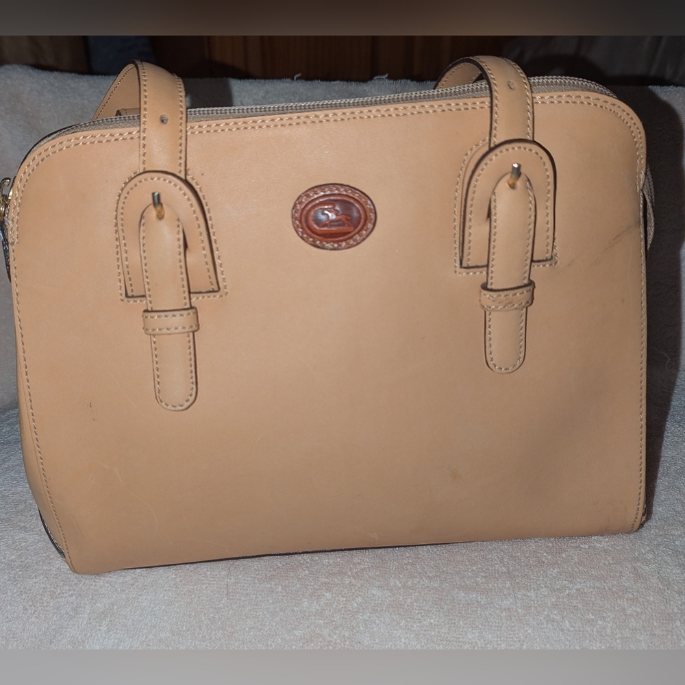 Vintage Cristian Tan Leather Satchel. Made In Italy.